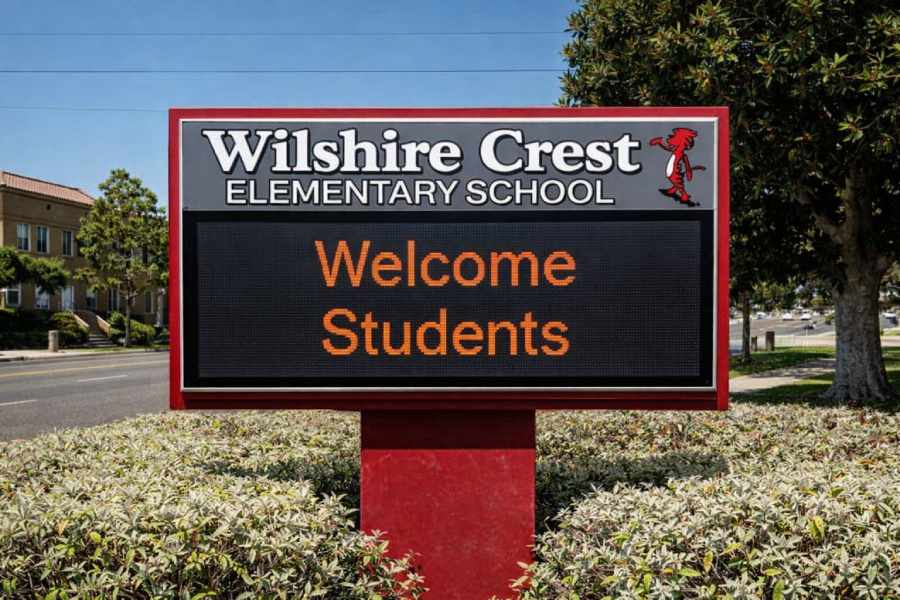 Wilshire Crest School Sign